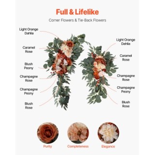 VEVOR Σετ Τεχνητών Λουλουδιών Γάμου Πορτοκαλί με 2 Λουλούδια & 2 Υφ... VEVOR Σετ Τεχνητών Λουλουδιών Γάμου Πορτοκαλί με 2 Λουλούδια & 2 Υφ...
