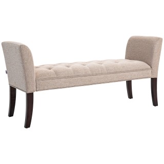 HOMCOM Παγκάκι Κρεβατοκάμαρας με Επένδυση και Κουμπιά σε Ύφασμα Εφέ...