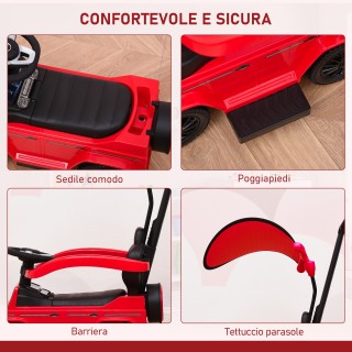 HOMCOM Παιδικό Αυτοκίνητο Mercedes με Τέντα και Λαβή, 85.5x40.5x95 ...