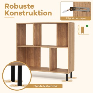 Costway Δίπατη Βιβλιοθήκη με Μεταλλικά Πόδια και Κιτ Προστασίας από...