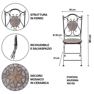 Galileo Καρέκλα εξωτερικού χώρου Cipro Est, πτυσσόμενη με σιδερένιο...