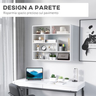 HOMCOM Μοντέρνα 4 Επιπέδων Ξύλινη Βιβλιοθήκη τοίχου, 94x19,5x80cm, ... HOMCOM Μοντέρνα 4 Επιπέδων Ξύλινη Βιβλιοθήκη τοίχου, 94x19,5x80cm, ...