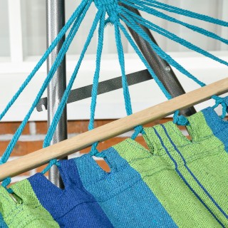 Outsunny πτυσσόμενη ανεξάρτητη βάση αιώρας, βαμβακερή αιώρα και ατσ...