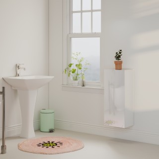 HOMCOM Κρεμαστό Ντουλάπι Μπάνιου με 2 Ρυθμιζόμενα Γυάλινα Ράφια και...