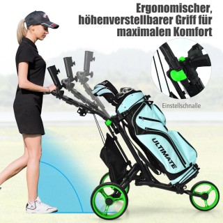 Costway Τρόλεϊ Γκολφ 3 Τροχών Πτυσσόμενο SP37605LS