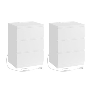 VASAGLE Κομοδίνο 40x35x59cm με Πρίζα και USB Θύρες σε Λευκό Χρώμα L... VASAGLE Κομοδίνο 40x35x59cm με Πρίζα και USB Θύρες σε Λευκό Χρώμα L...