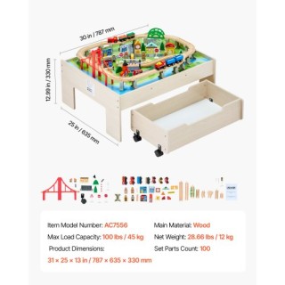 VEVOR Τραπέζι Δραστηριοτήτων Παιχνιδιού Ξύλινο με Συρταριέρα Αποθήκ... VEVOR Τραπέζι Δραστηριοτήτων Παιχνιδιού Ξύλινο με Συρταριέρα Αποθήκ...