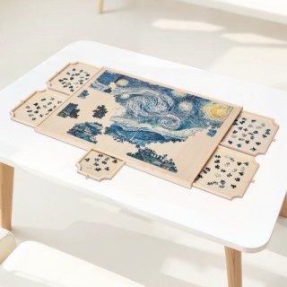 VEVOR Φορητός Ξύλινος Πίνακας Παζλ με Συρτάρια 1500 Κομματιών (86x6...