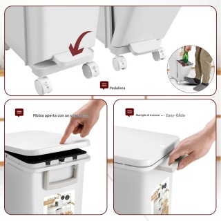 BAKAJI Κάδος Κουζίνας Χωρητικότητας 29L με Ανακλινόμενο Καπάκι για ...