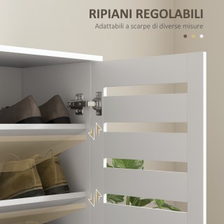 HOMCOM Κινητή Ντουλάπα 5 Επιπέδων με 4 Ρυθμιζόμενα Ράφια και Πόρτες...