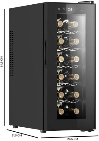 Συντηρητής Κρασιών 12 Φιαλών με LED Φωτισμό Bolero GrandSommelier 1...