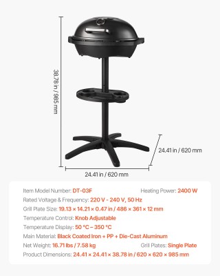 VEVOR Ηλεκτρική Ψησταριά BBQ 2400W 2-σε-1 με Ρυθμιζόμενη Θερμοκρασί... VEVOR Ηλεκτρική Ψησταριά BBQ 2400W 2-σε-1 με Ρυθμιζόμενη Θερμοκρασί...