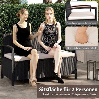 Costway Παγκάκι κήπου από πολυρατάν με αποθηκευτικό χώρο και μαξιλά... Costway Παγκάκι κήπου από πολυρατάν με αποθηκευτικό χώρο και μαξιλά...