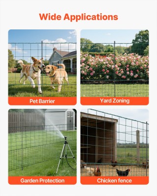 VEVOR Προσωρινός Φράχτης Πλαστικής Πλέξης με Πάσσαλους και Σχοινιά ...