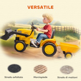 AIYAPLAY Ηλεκτρικό Εκσκαφέας για Παιδιά 12V με Κουτάλα, Ρυμουλκούμε...