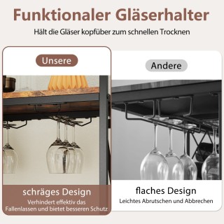 Costway Ράφι Κρασιών για 21 Φιάλες με Θήκη Ποτηριών & Επιφάνεια Τρα... Costway Ράφι Κρασιών για 21 Φιάλες με Θήκη Ποτηριών & Επιφάνεια Τρα...