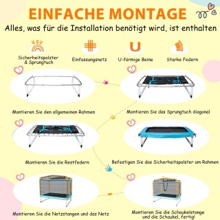 Costway Ορθογώνιο 3-σε-1 τραμπολίνο για παιδιά με δίχτυ Μπλε + Κίτ... Costway Ορθογώνιο 3-σε-1 τραμπολίνο για παιδιά με δίχτυ Μπλε + Κίτ...