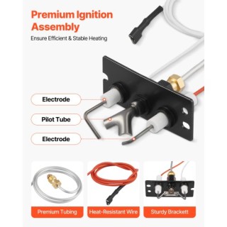 VEVOR Σύστημα Φλόγας Φυσικού Αερίου SRV2090-012 για Τζάκι, Συμβατό ...