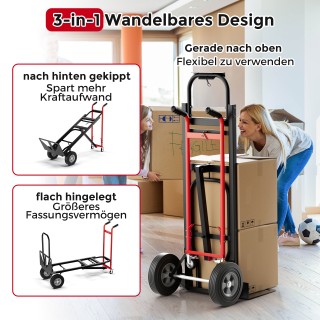 Costway Πολυχρηστικό Χειροκίνητο Καρότσι 3-σε-1 με Μεταλλικό Σκελετ...