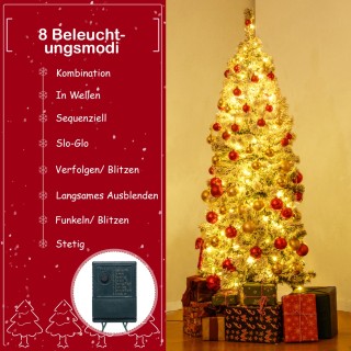 Costway 150 εκ Τεχνητό Χριστουγεννιάτικο Δέντρο με 180 Θερμά Λευκά ...