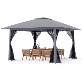 Costway Πτυσσόμενο κιόσκι κήπου Pop-Up 4 x 4 μ. με 4 κουνουπιέρες, ...