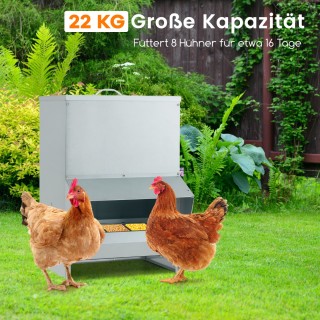 Costway  Αυτόματη ταΐστρα πουλερικών τοίχου με καπάκι, γαλβανισμένη...