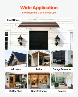 VEVOR Στέγαστρο Εισόδου 39x59, Πολυκαρβονικό Κουβούκλιο με Μεταλλικ... VEVOR Στέγαστρο Εισόδου 39x59, Πολυκαρβονικό Κουβούκλιο με Μεταλλικ...