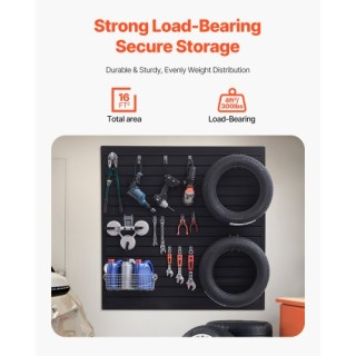 VEVOR Μαύρο PVC Πάνελ Σχάρας 4x4 ft για Γκαράζ με Μοντέρνο Σχεδιασμ...