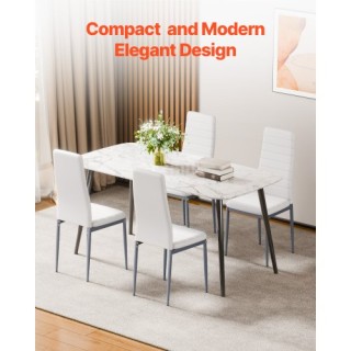 VEVOR Σετ 6 Μοντέρνες Καρέκλες Τραπεζαρίας με Μαξιλάρι & Μεταλλικά ...