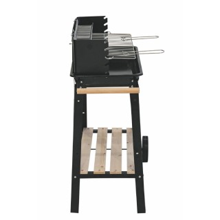 Galileo Ορθογώνιο μπάρμπεκιου από ανθρακούχο χάλυβα με ρόδες, αποσπ...