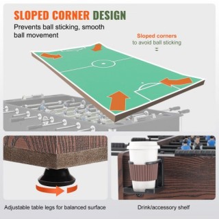 Τραπέζι Ποδοσφαίρου VEVOR 48, Εσωτερικού Χώρου, με 2 Μπάλες & 2 Θήκ...