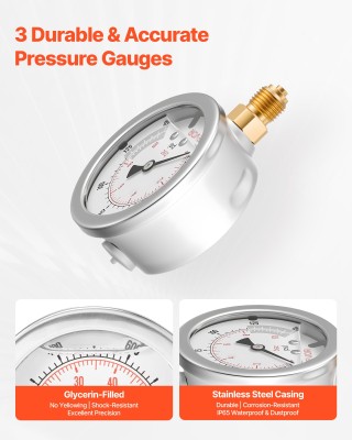 VEVOR Σετ Δοκιμής Υδραυλικής Πίεσης 10/60/160/400/600 Bar (150/900/...