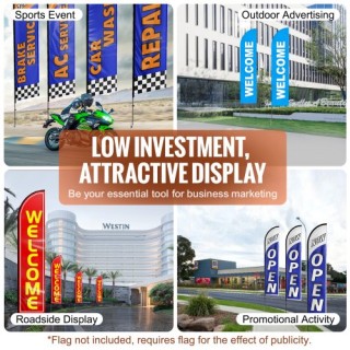 Σετ Κονταριών Σημαίας VEVOR 4τμχ 16.3 ft με Πάσσαλους Εδάφους  QGYM...