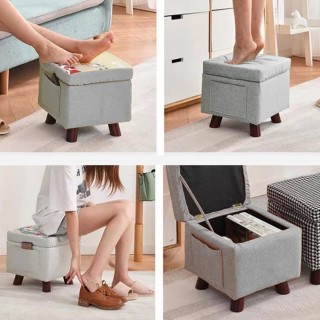STAKMANN  Πουφ αποθήκευσης πολλαπλών χρήσεων από ύφασμα, υποπόδιο, ...