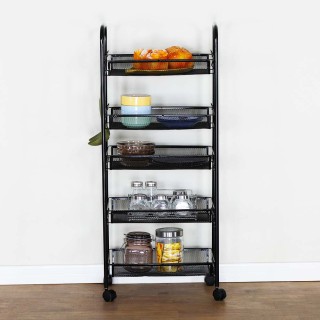 BAKAJI Πολυλειτουργικό Κινητό Καρότσι Αποθήκευσης 5 Επιπέδων Μαύρο ... BAKAJI Πολυλειτουργικό Κινητό Καρότσι Αποθήκευσης 5 Επιπέδων Μαύρο ...