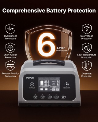 VEVOR Έξυπνος Φορτιστής Μπαταρίας, 25A, 6V/12V/24V, Συμβατός με Λιθ...