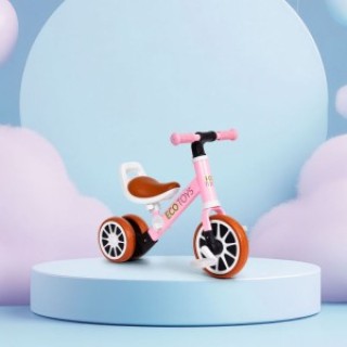 Ecotoys Ποδήλατο Ισορροπίας Τρίτροχο με Πετάλια 2 σε 1 Ροζ  LC-V130...