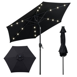 Costway Ομπρέλα Κήπου-Αγοράς 230 cm με Ηλιακό Φωτισμό LED & Μανιβέλ... Costway Ομπρέλα Κήπου-Αγοράς 230 cm με Ηλιακό Φωτισμό LED & Μανιβέλ...