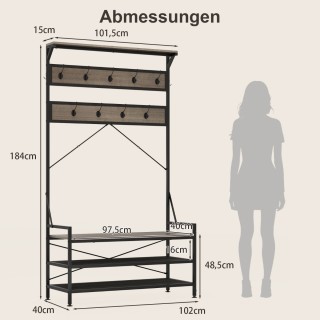 Costway Πολυλειτουργική Κρεμάστρα Ρούχων 4-σε-1 με Διαστάσεις 102 x... Costway Πολυλειτουργική Κρεμάστρα Ρούχων 4-σε-1 με Διαστάσεις 102 x...