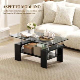 HOMCOM Μοντέρνο Τραπεζάκι Καφέ 2 Επιπέδων από Ξύλο και Χάλυβα με Επ... HOMCOM Μοντέρνο Τραπεζάκι Καφέ 2 Επιπέδων από Ξύλο και Χάλυβα με Επ...