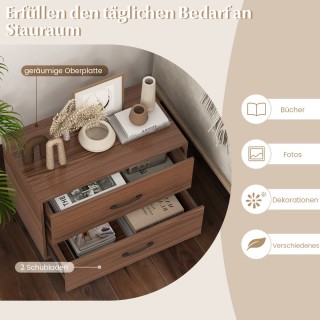 Στοιβαζόμενος Οργανωτής Αποθήκευσης με 2 Συρτάρια 60 x 34 x 38cm Ξύ...