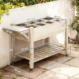 Outsunny Εξωτερική Ζαρντινιέρα με 8 Διαμερίσματα και Πλαϊνό Ράφι κα... Outsunny Εξωτερική Ζαρντινιέρα με 8 Διαμερίσματα και Πλαϊνό Ράφι κα...