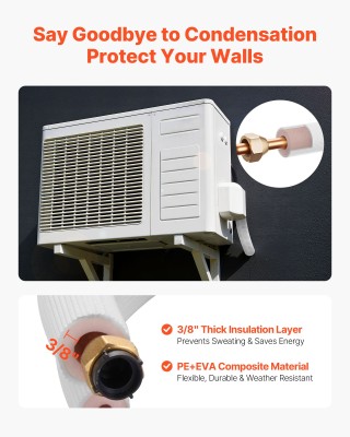 VEVOR Σετ Γραμμής Mini Split 15.2μ, Χαλκοσωλήνες AC, Μονωμένο Πηνίο... VEVOR Σετ Γραμμής Mini Split 15.2μ, Χαλκοσωλήνες AC, Μονωμένο Πηνίο...