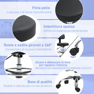 HOMCOM Περιστρεφόμενη Καρέκλα με Ρυθμιζόμενο Ύψος και Υποπόδιο, από...