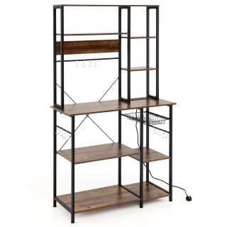 Costway Βιομηχανικό Ράφι Κουζίνας με Πρίζες και USB Συδέσεις 170 x ...