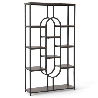 Costway Πενταώροφο Γεωμετρικό Ράφι Βιβλιοθήκης Αποθήκευσης Καφέ & Μ... Costway Πενταώροφο Γεωμετρικό Ράφι Βιβλιοθήκης Αποθήκευσης Καφέ & Μ...