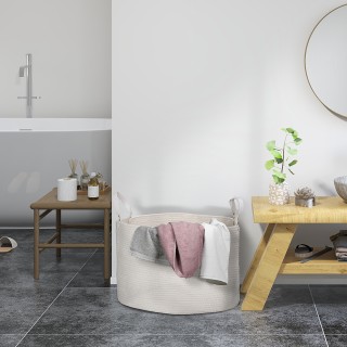 HOMCOM  Καλάθι Απλύτων 88L Φορητό και Αναδιπλούμενο με Χειρολαβές α...