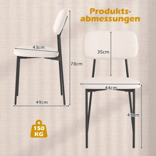 Costway Σετ Μοντέρνες Καρέκλες Τραπεζαρίας από Λινό Ύφασμα με Μεταλ... Costway Σετ Μοντέρνες Καρέκλες Τραπεζαρίας από Λινό Ύφασμα με Μεταλ...