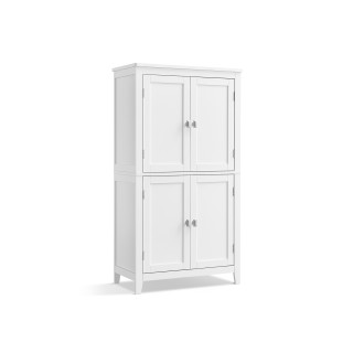 VASAGLE Ντουλάπι Μπάνιου με 4 Πόρτες, Ρυθμιζόμενα Ράφια, Λευκό UBBC...