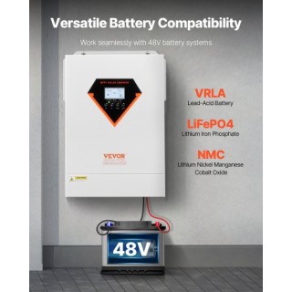 VEVOR Υβριδικός Ηλιακός Αντιστροφέας 6000W 230V WIFI 120A MPPT LWGP...